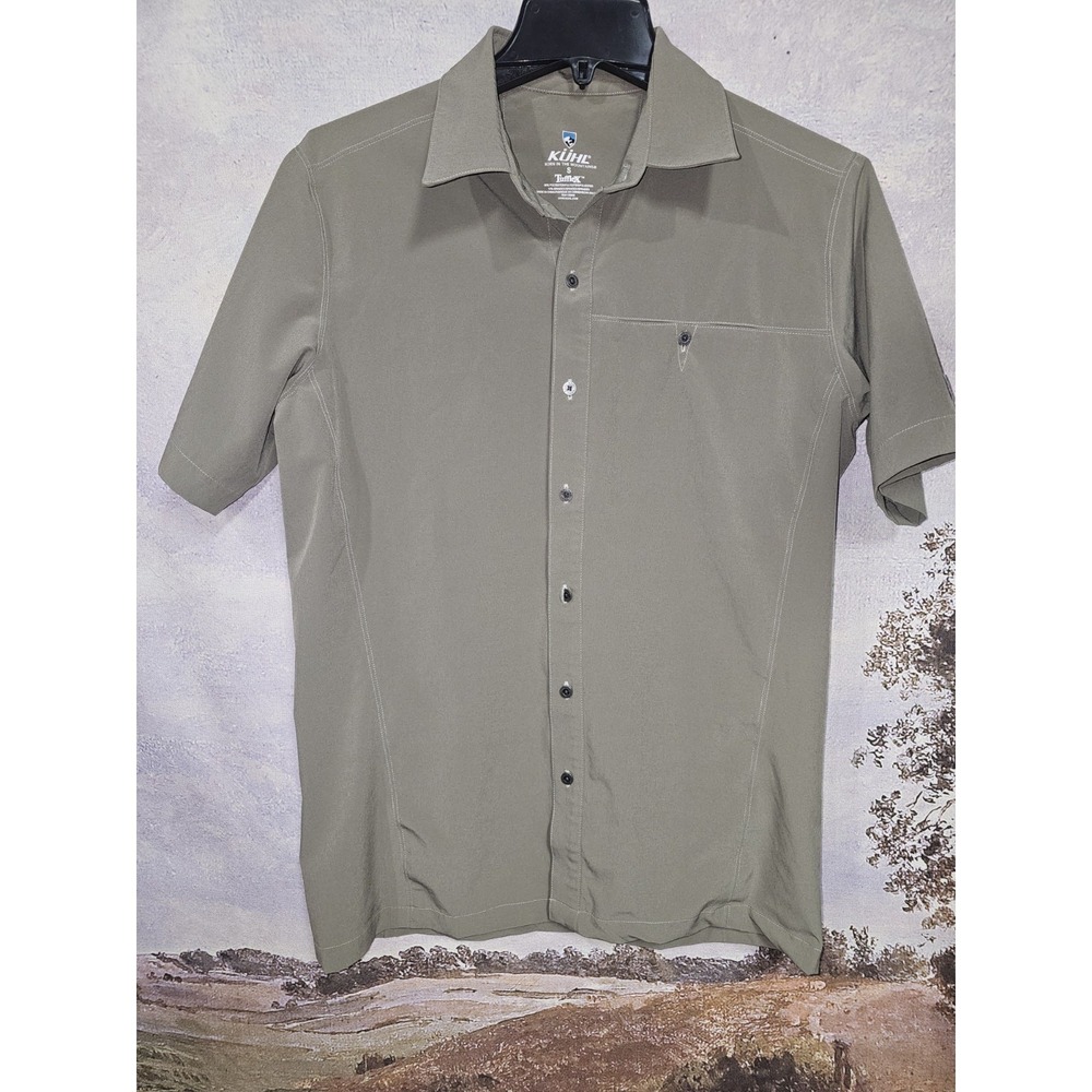 KUHL Men's Renegade Short Sleeve Shirt Size S Small Hiking Outdoor Olive Gray
